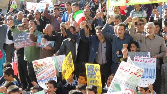 هزاران نفر از مردم گیلانغرب در راهپیمایی 13 آبان شرکت کردند+ فیلم