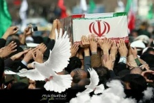 مراسم وداع با ۷ شهید گمنام در شهرستان گیلانغرب