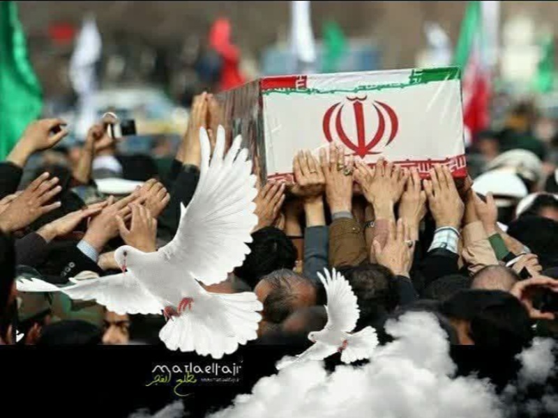 مراسم وداع با ۷ شهید گمنام در شهرستان گیلانغرب